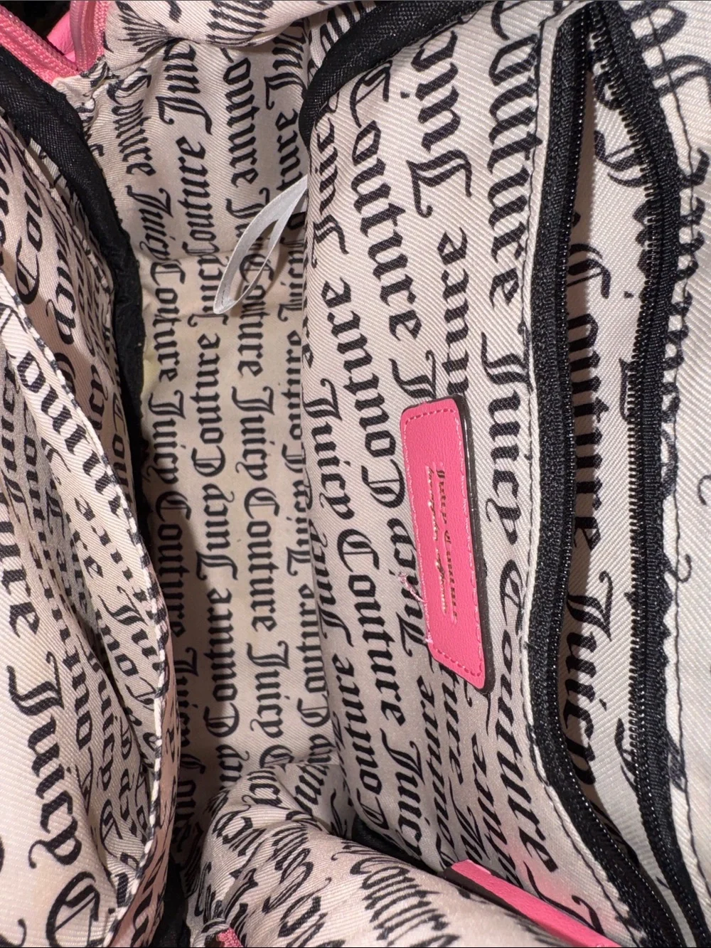 Juicy Couture Coral Pink Heart-Embossed Mini Backpack